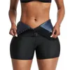Midjetränare svett bastu byxor kropp shaper bantning byxor mage kontroll shapewear termo svett leggings fitness träning fajas 220307