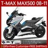 Carénages de moto pour YAMAHA Bleu blanc TMAX MAX 500 TMAX-500 MAX-500 T MAX500 08 09 10 11 Corps 107No.66 TMAX500 T-MAX500 2008 2009 2010 2011 XP500 08-11 Carrosserie