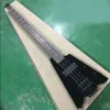 공장 출구 -4 문자열 로즈 우드 핑거 보드가있는 블랙 헤드리스 전기베이스 기타