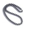 Kedjor topp naturliga terahertz halsband smycken för kvinnor dam man helande gåva kristall runda pärlor sten energi ädelsten 50 cm 60mm