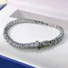 Argento sterling 925 4mm 16cm 17cm 18cm Tennis 18K placcato bianco creato braccialetto Moissanite braccialetto per gioielli da donna Regalo del partito5054362