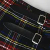 Casual Pleated Scottish Kilts Mens Fashion Pants Cargo Personality Trousers Plaids Pattern Loose Half Skirts Male