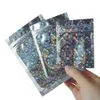 Yeniden kaldırılabilir yıldız holografik ziplock torbalar küçük makyaj kozmetik lazer plastik alüminyum folyo zip kilit paketi çantalar 100pcs2444423