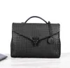 Vävt handväska affärsmän väskor portfölj casual flip dator messenger väska