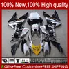 Motorcykel Fairings för Kawasaki Ninja ZX1000 ZX 1000 CC ZX 10 R ZX-10R 04-05 Bodywork 9No.28 ZX1000C ZX10R 04 05 ZX1000CC 1000cc ZX 10R 2004 2005 Bodys Kit vit blank