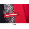 Red One Button Slim Fit Blazer Jacket Maen Brand Notched Lapel Męskie Garnitur Blazer Casual Party Groom Wedding Blazer Hombre 44 210522