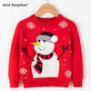 MudkingDom Girls Truien Herfst Winter Mode Lange Mouwen Tops Leuke Kerst-Elanden Sneeuwpop Knit Kleding 210615