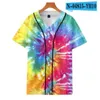 Man sommar baseball jersey knappar t-tröjor 3d tryckta streetwear tee shirts hip hop kläder bra kvalitet 09
