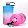 Bouteille d'eau pour Sports Motivational Time Marker Outdoor Leakproof BPA Free 73oz Bouteilles réutilisables avec poignée 3 couleurs Cadeaux BES121