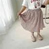 spring children's skirts girls floral chiffon pleated skirt baby girl cloth 210515