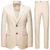 Männer Hochzeit Anzüge Mantel Hosen 2021 Formale Business Smoking Party Kleid 2 Stück Set Mann Mode Revers Bräutigam Blazer Jacke hosen X0909