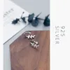 100% 925 Sterling Silver Vintage Tree Leaves Clip Earrings Charm Kvinna Mode Smycken För Kvinnor Gåvor 210707