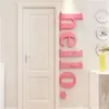 Lettre solide autocollant mural couloir décalque 3D acrylique pour canapé fond porte décalcomanies décoration de pépinière 210929