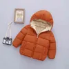 ウインドブレーカーコートのための赤ちゃん男の子ジャケット秋冬の暖かいフード付きの上着の子供服2 3 4 5 6年211204