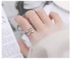 S925 Sterling Silver Fashion Women Three Rings Smart pekfinger Ringtranshipment Multicircle Tranship Pärlor som önskar Silve2352672