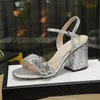 2021 luxurys classic metal leather sandals sequins round head sexy beach party size 35-41