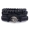 3pcs/Set Stylish Leather Strap Braid Bracelet For Men Women Vintage Leather Jewelry Gifts Promotion