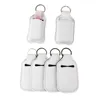 30ml sublimation blank Neoprene perfume holder keychain SBR sanitizer bottle set white