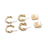 Hoop Huggie Mode Boucles D'oreilles Pour Les Femmes En Alliage De Zinc Déclaration Boucle D'oreille Twisted Circle Stud Or Couleur Métal Tendance Articles 202169