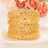 Geel 24 K fijne massief gouden gf manchet Bangle vrouwen Dubai bruid bruiloft Ethiopische armband Afrika sieraden charme partij geschenken 1 stks of 4 stks