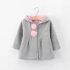 Baby Girls Jacket Söt Kids Ball Rabbit Hooded Princess Tench Coats Outwears Jul Barn Toppar Kläder ZYY830