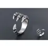 2021 Trend retro titanium stalen ring persoonlijkheid mannen dominante opening scherpe draken klauw ringen sieraden