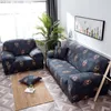 Stol täcker Big Rose Elastic Sofa Cover Stretch Sectional Couch Slipcovers för vardagsrumshus Kanape 1/2/3/4 säte