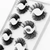 Nowy 8Pairs 3D Faux Norek Fałszywe Rzęsy Wielowarstwowe Crossed Fluffy Fake Eyelaski Naturalne Wispy Soft Lashes Extension