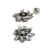 Pins, broscher rshczy mode smycken hög kvalitet vintage silvery brosch imitation vit pärla blomsternålar för kvinnor bröllop tillbehör