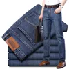 Heren jeans 2021 lente mannen zakelijke casual klassieke blauwe zwarte mode stretch rechte denim broek merk mannelijk kantoor werk