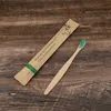 Eco Friendly Bamboo Toothbrush Hotel Travel Flat Handle Bamboo Charcoal Bristles Soft Gingiva Protection Kraft Packaging