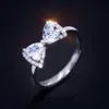 Obrączki ślubne Salment Sliver Dla Kobiet Cute Bow Finger 2021 Urok Moda Kobiet Biżuteria Pierścień Prezent