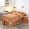 Sängkläder sätter hög kvalitet anpassad logotyp 4-6PCs Skönhetssalong Massage Spa Använd sängkläder Duvet Cover Bed kjolduk