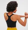 soutien-gorge de sport lu-95 yoga vêtements de sport femmes gilet avec coussin de poitrine débardeurs en cours d'exécution respectueux de la peau taille formateur fitness antichoc dame sous-vêtements
