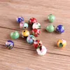 Cloisonné émail poli 10mm perles rondes en vrac accessoires en cuivre bijoux à bricoler soi-même chinois faisant des boucles d'oreilles collier Bracelets 20 pièces