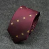 Klassieke 7 cm Tie Men Silk Tie Luxe Bee Stripe Business Suit Cravat Wedding Party Necky Neck Ties Father Gift4309905