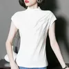 ファッションダイヤモンドハーフタートルネック半袖Tシャツカジュアル夏のスリムベースTシャツ女性用服ビッグサイズ4xlトップ