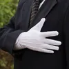 Rękawiczki jednorazowe 2Pairs Mundur Biała bawełniana/nylonowa parada kostium Kobiety mężczyźni unisex ręka za formalną straż honorową smokingową