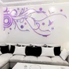 Arrivée Fleur romantique Acrylique Miroir Miroir Stickers mural TV Mur Art Fleur Vigne DIY Decor Sticker Sticker Salon Home Decor 210615