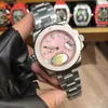2021Deluxe mooie roze dot heren mechanische horloge liefde bloem vrouwen waterdichte automatische sport designer paar