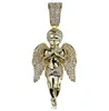 Hip Hop Main dans la main Colliers pendentif ange pour hommes femmes designer de luxe mens bling diamant chaîne en or collier bijoux amour gif2215240