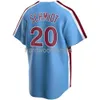 Custom Mike Schmidt # 20 Light Blue Cooperstown Jersey Stitched Mannen Vrouwen Jeugd Kid Baseball Jersey XS-6XL