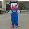 Disfraz de mascota de vaca lechera de Halloween Vacas de dibujos animados de calidad superior Personaje temático de anime Tamaño adulto Carnaval de Navidad Fiesta de cumpleaños Vestido de lujo