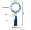 Silicone Love Beads Strand Tassel Charm Bracelet Porte-clés Wrap Wristband Keychain Hangs Fashion Jewelry Will and Sandy