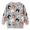 Hoppmätare Boys Flickor Sweatshirts With Animals Print Försäljning Barn Bomull Toppar För Höst Vår Småbarn Kläder 210529