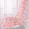 10 pcs 220cm flor de cereja rattan arco de casamento decoração videira flores artificiais casa decoração diy seda parede pendurado flor falsa