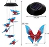 Solar Hummingbird Butterfly Wind Chimes Party Decor Color Changing Outdoor Waterproof Mobile Hanging Pendant Lights for Porch Pati9400136