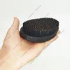 Brosses à cheveux MOQ 100 pièces OEM personnalisé LOGO noir mat Premium poignée incurvée avec poils de sanglier hommes brosse de lavage