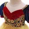 Vestido de princesa con mangas abullonadas para niñas pequeñas, vestido de fiesta con tutú de encaje bordado para niños, ropa 210529