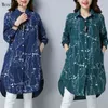 Plus Size Kimono Camicetta Tunica Nuovo 3d stampato Blusas Femininas Primavera Autunno Camicia a maniche lunghe in cotone e lino Top Mujer 210323